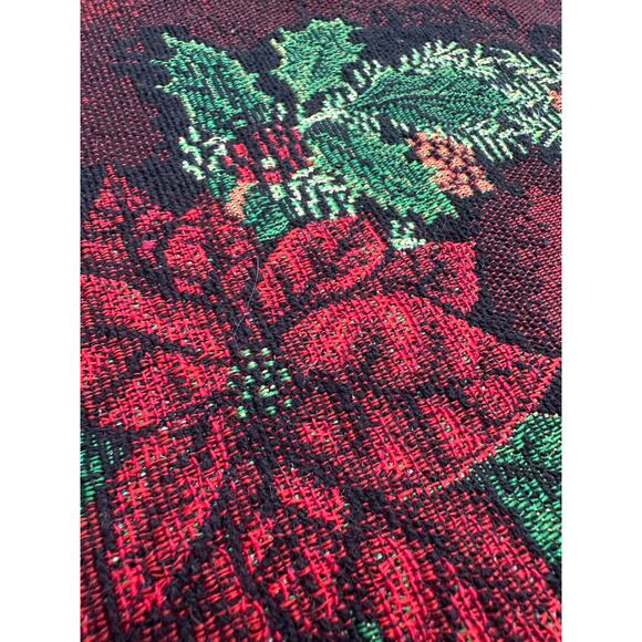 Tapestry Poinsettia Cardinal Bowman Spencer Christmas 18 x 12 Table Setting TWO - Picture 3 of 14